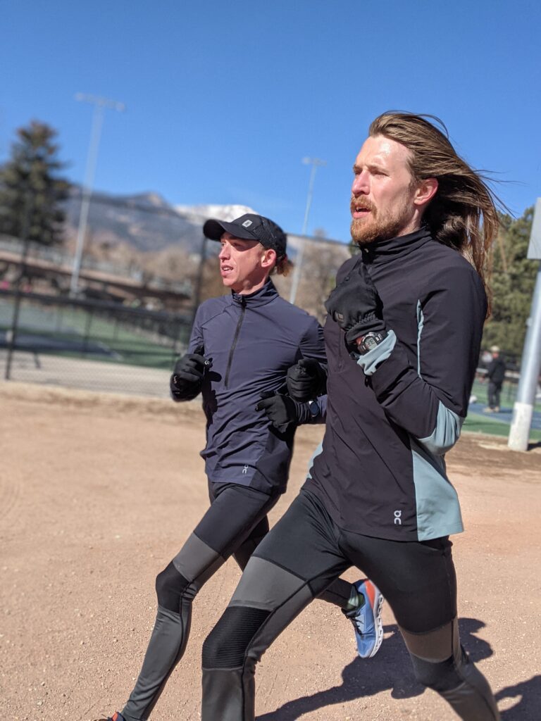 Josh and Andrew finishing up a long run during altitude training camp.