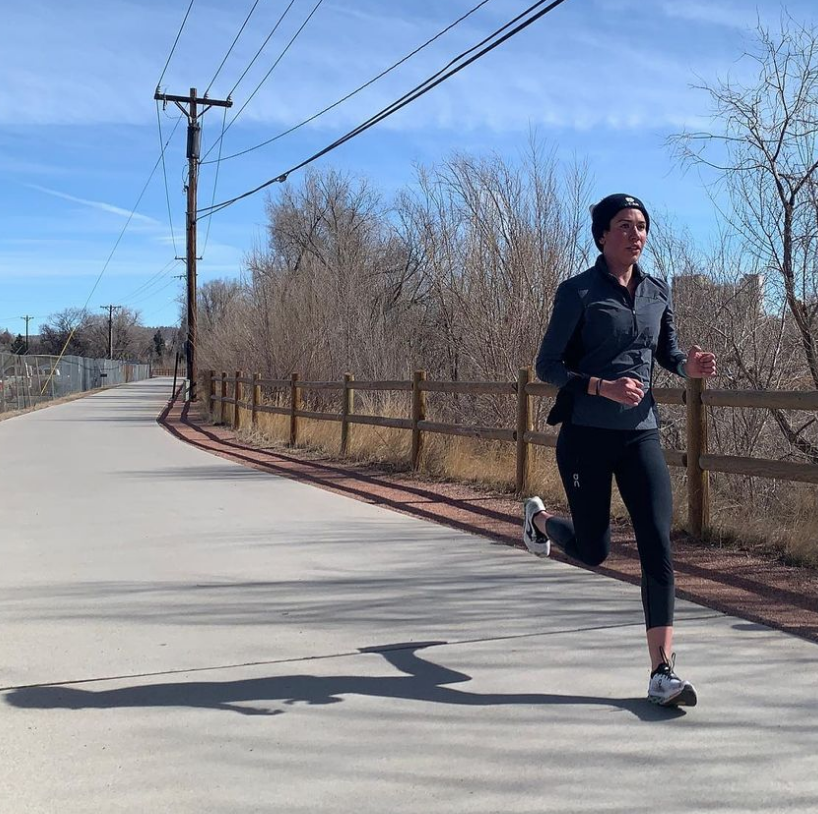 Joanna working out at altitude training camp.