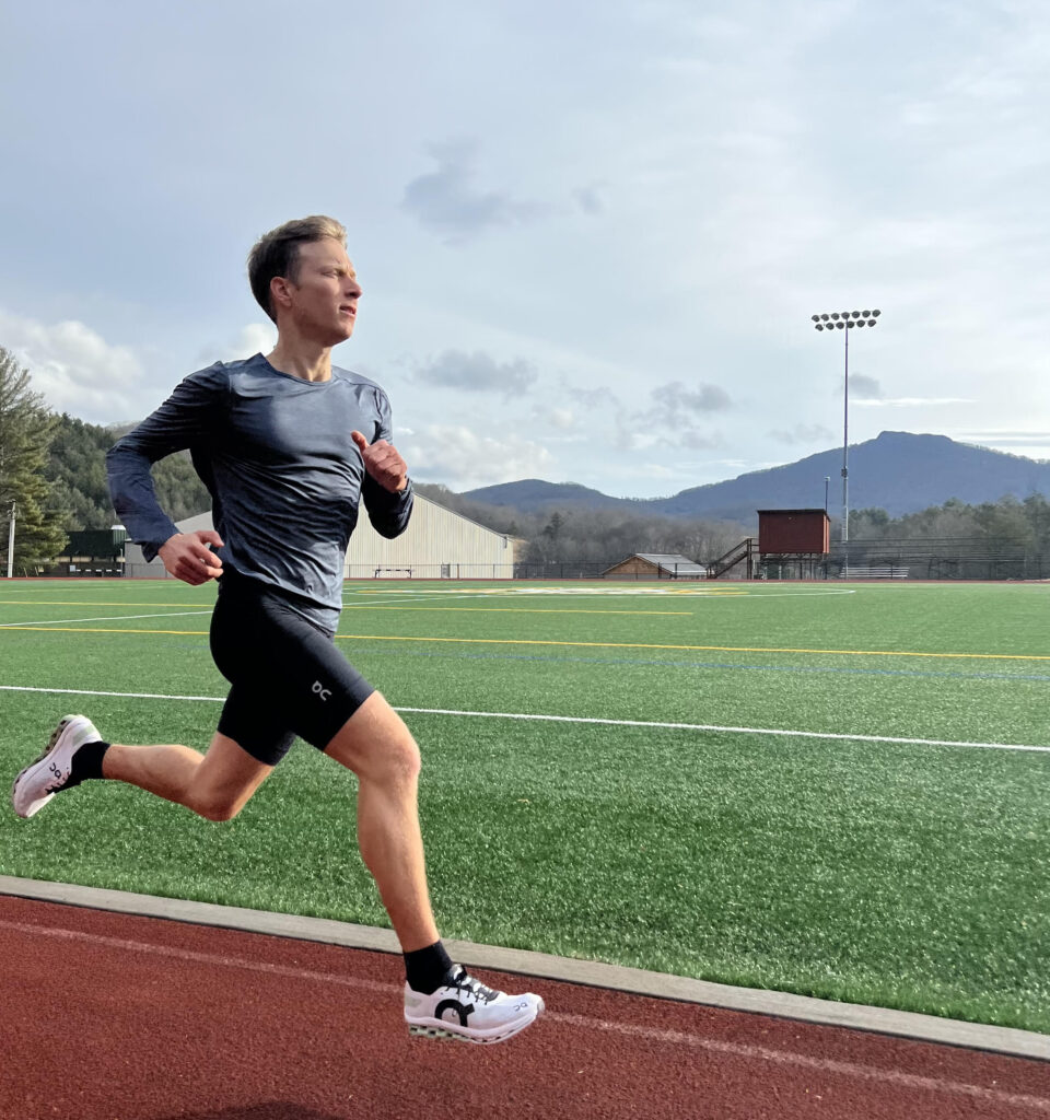 Dan doing some speed workouts on the track.